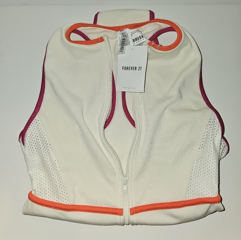 Forever 21 Cream and Orange One Piece Swimsuit